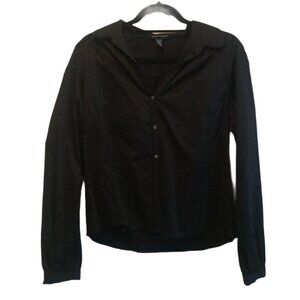 Club Monaco Women’s Shirt Blouse Black Large EUC
